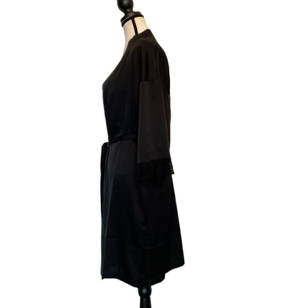 $5$ add on R. Line Black Satin and Lace Robe and Cami 2 piece Set XXS/XS - Picture 7 of 12